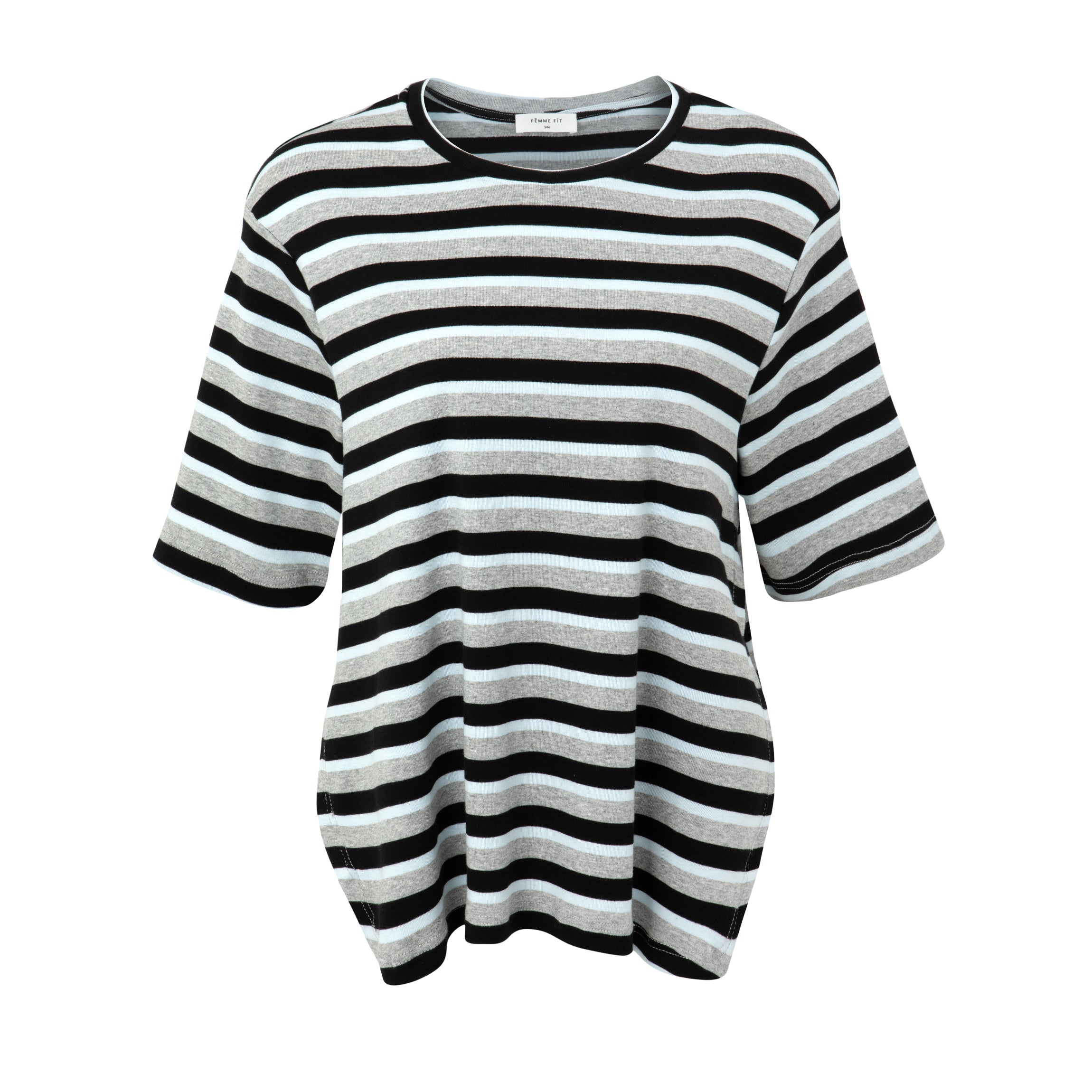 Numéro 432 Stripes Black&Light Blue