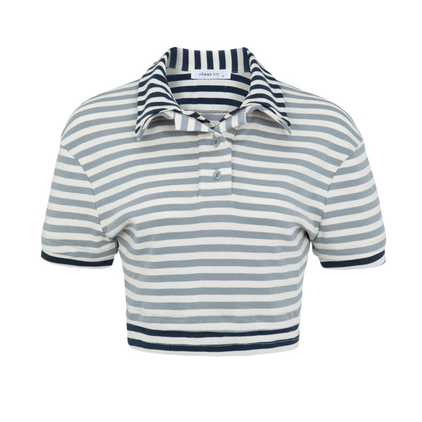Numéro 273 Stripes Light Grey&Blue
