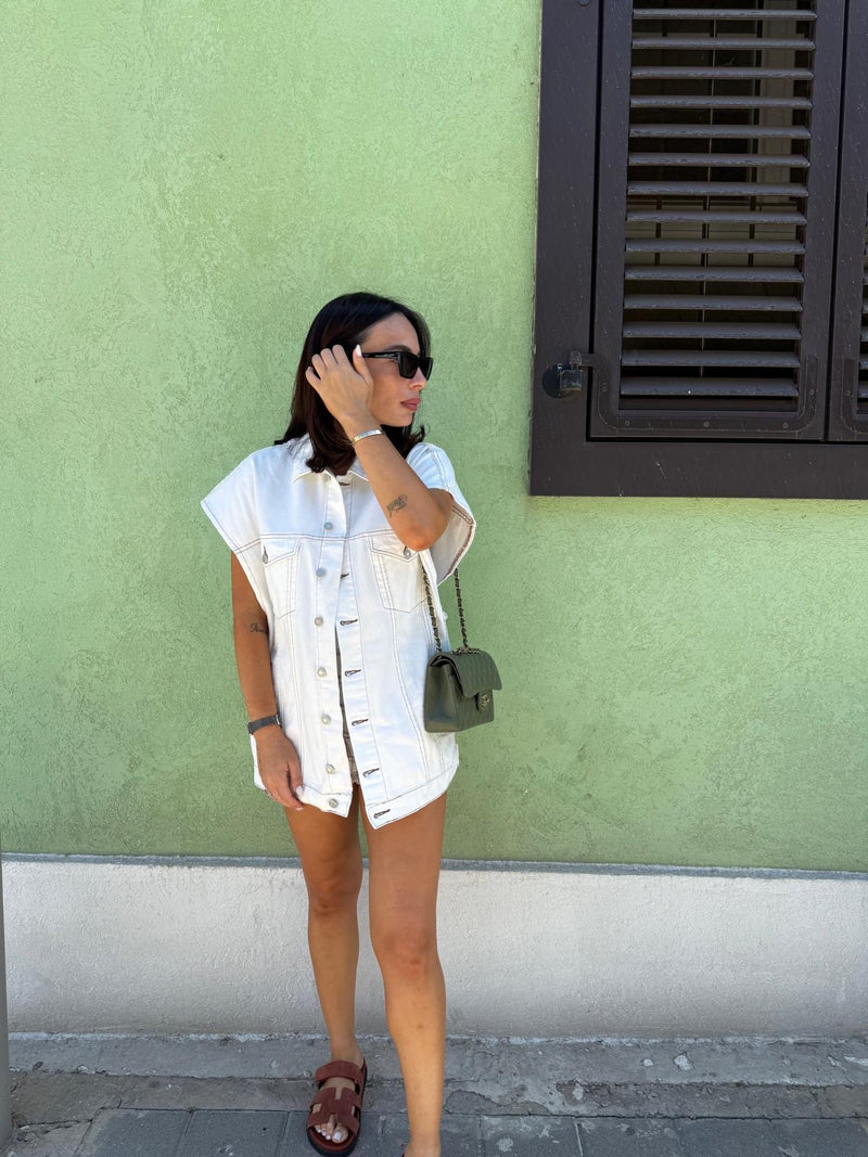 Numéro 258 Vest Jeans White