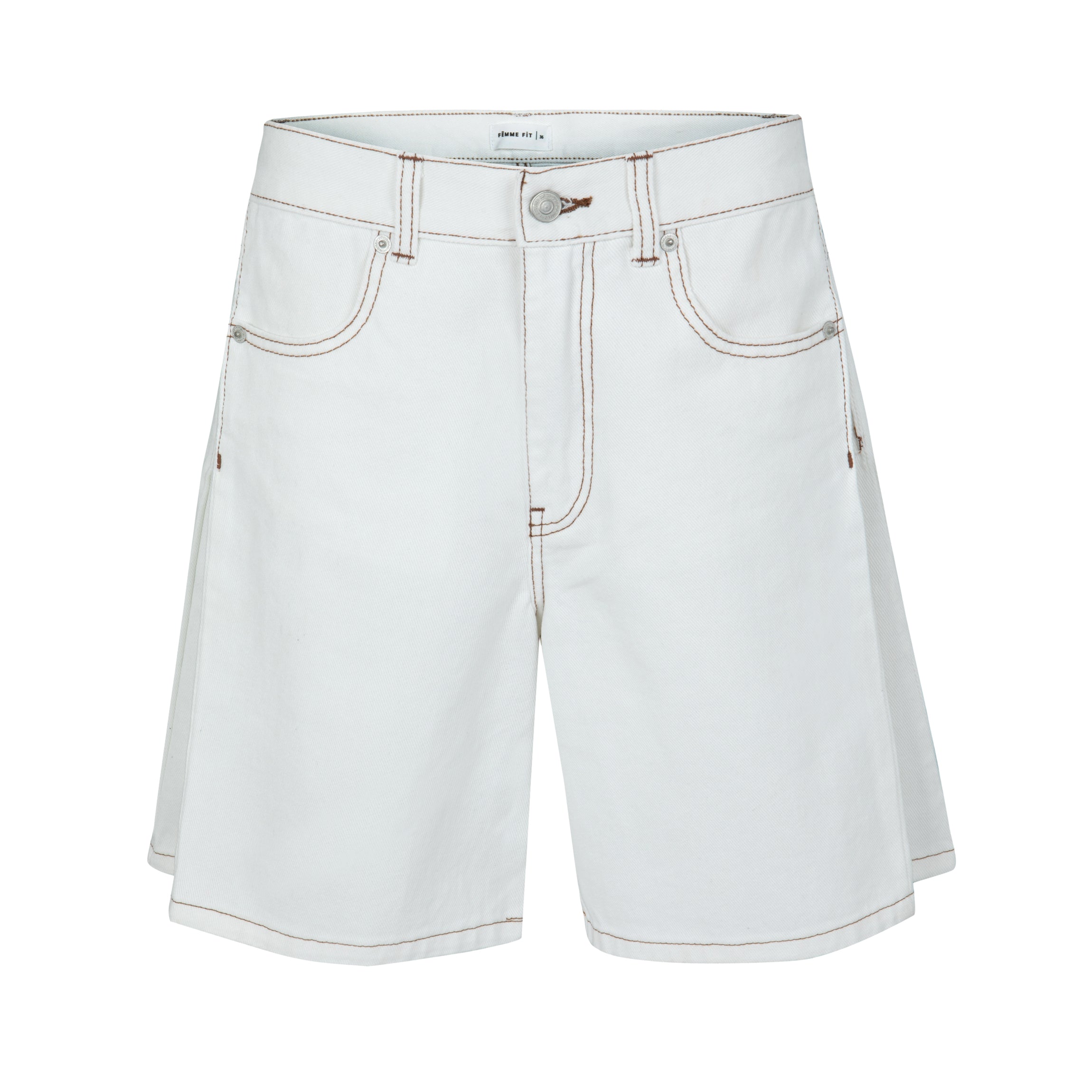 Numéro 260 White Jeans, Brown Stitches