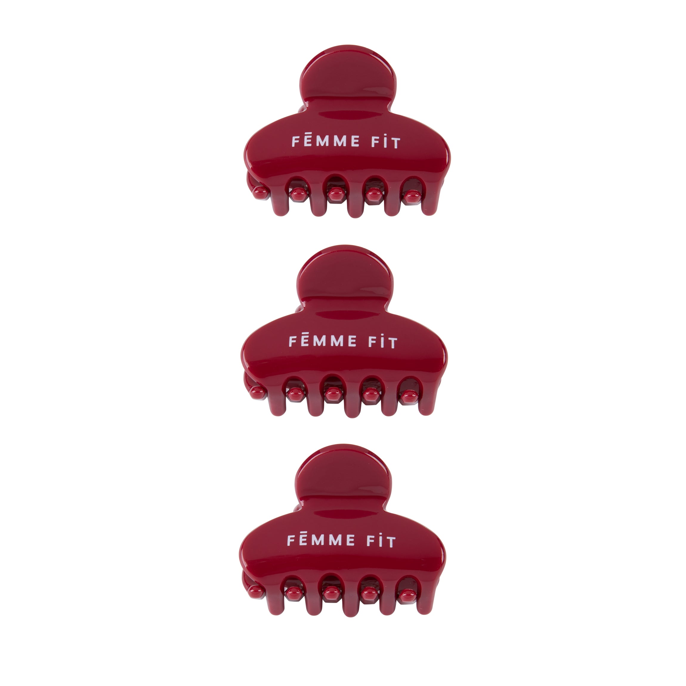 FF Mini Hair Clips Burgundy